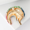 Curled Long Quill Hedgehog Brooch in Four Enamel Colors view 3