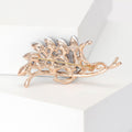 Navy Marquise Crystal Branch Brooch in Rose Gold or Silver Tone view 3