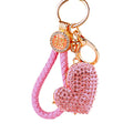Offset Crystal Heart Keychains with Fortune Cords and Loose Loops view 5