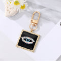 Gold Tone Square Heart and Round Evil Eye Clip Keychains view 6