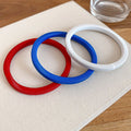 Red White Blue Coiled Spring Bangle Bracelet Three Piece Set view 6