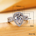 Pear Cut Halo Split Shank Crystal Ring in Polished Metal view 5