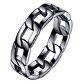 Metal Curb Chain Link Band Ring Gold White Rose Black view 2
