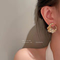 Irregular Open Outline Stud Earrings in Two Tones Fashion Jewelry Accessories view 4