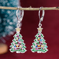 Multicolor Crystal Christmas Tree Drop Hook Earrings view 2