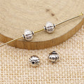 Pumpkin Round Spacer Bead in Antique Gold and Antique Bronze and Antique Silver Metal view 4