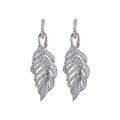 Crystal Leaf Drop Earrings with Detailed Gold Tone Openwork view 5