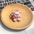Flocked Plush Hug Bear Keychains Carabiner Clip 4 Colors view 2