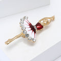 Enamel Ballerina Brooch in Blue and Red Dresses Decorative Lapel Accessory view 3