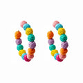 Multicolor Thread Wrapped Open Hoop Statement Stud Earrings view 5