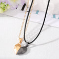 Two Piece Faceted Magnetic Heart Couple Necklace Sets view 4