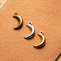 Curved Crescent Moon Metal Pendant Charm For Jewelry Making view 1