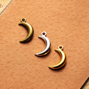 Curved Crescent Moon Metal Pendant Charm For Jewelry Making