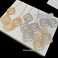 Gold Silver Hammered Spiral Square Necklace Earring Sets view 1