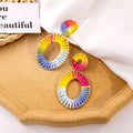 Seventeen Wrapped Oval and Semicircle Leather Earrings view 4