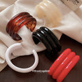Three Ridge Resin Open Cuff Bracelet Pink Beige Red Black Amber view 2