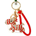 Double-Sided Jeweled Zebra Keychains in Five Colors with Braided Options view 5