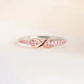 Pink Stone Infinity Band Ring In Four Metal Finishes view 5