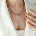 Gold Multicolor Baguette Rhinestone Necklace Bracelet Styles view 7