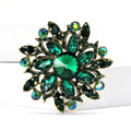 Layered Round Crystal Flower Brooch in Ten Colorways view 2