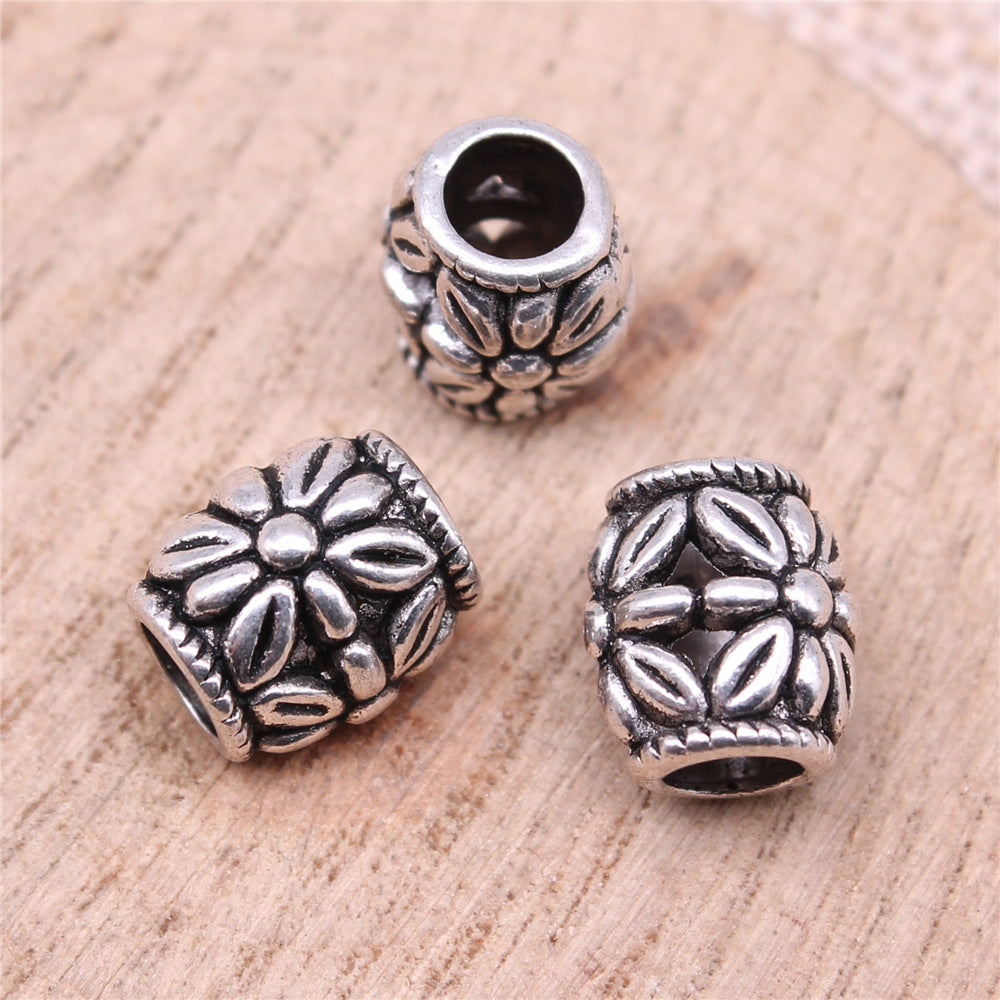 11x11x9mm 1.7g Antique Silver Zinc Alloy Large Hole Loose Metal Beads for Bracelet Necklace Making