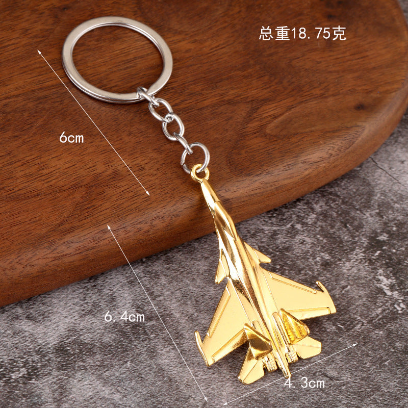 Alloy Fighter Jet Model Keychain Car Key Pendant Gift