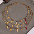 Heart Ladybug Chili and Medal Charm Necklace Collection in Gold Tone view 2