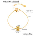 Gold Snowflake Zircon Necklace Bracelet Stud Earrings Set view 9