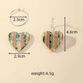 Striped Wood and Resin Heart Hoop Earrings in Four Colors view 4
