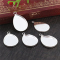 Teardrop Metal Pendant Tray Settings in Four Finish Options view 2