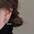 Gray Round Pearl Stud Earrings Decorative Jewelry Design view 6