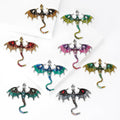 Enamel Winged Dragon Brooch With Polished Metal And Sculpted Decorative Details view 2