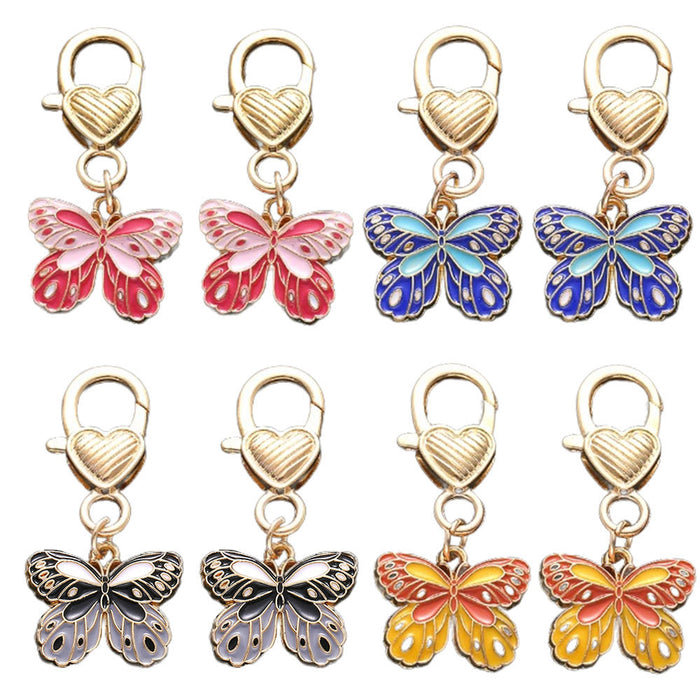 Four-Color Butterfly and Heart Lobster Clasp Charm Collection