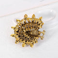Red Gold Tone Peacock Crystal Metal Brooch Pin for Jackets and Lapels view 4
