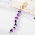 Gold Tone Colorful Evil Eye Bead Clip Keychains in Seven Colors view 8
