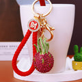 Full Crystal Mangosteen Keychain with Fortune and Loose Heart Loop Options view 4