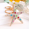 Rhinestone Starfish Keychain Gold Tone Ocean Charm view 6