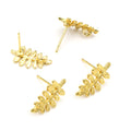 Leaf Shaped Earring Posts with Hanging Loop in Four Finishes view 6