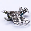 Walking Rooster Enamel Brooch in Red Black or Blue Green view 3