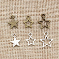 Open and Solid Star Metal Charms in Six Shape and Finish Options view 4