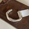 Gold Silver Wide Multiwire and Irregular Open Cuff Bangles view 9