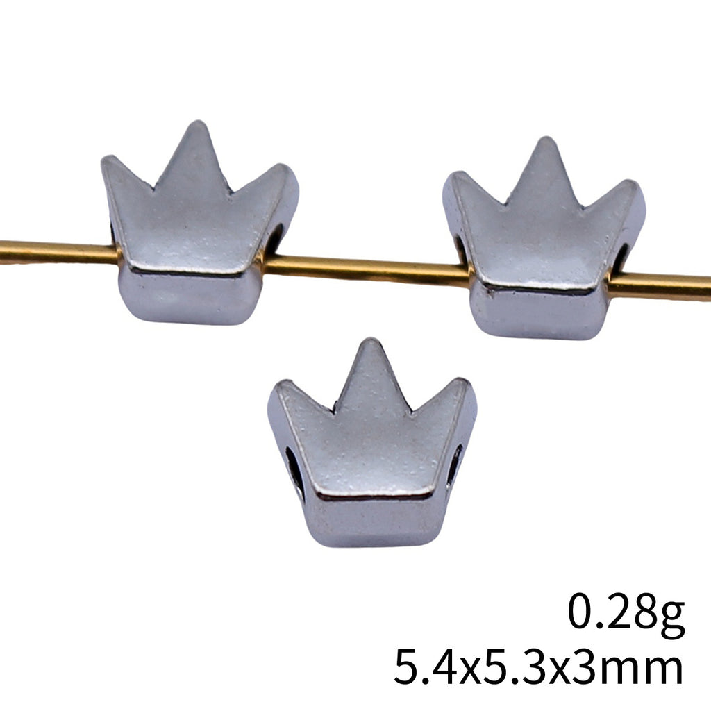 5.4x5.3x3mm 0.28g Multicolor Zinc Alloy Crown Small Hole Beads for DIY Bracelet Jewelry Making