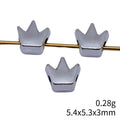 Tiny Crown Small-Hole Spacer Beads in Three Metal Finishes view 3