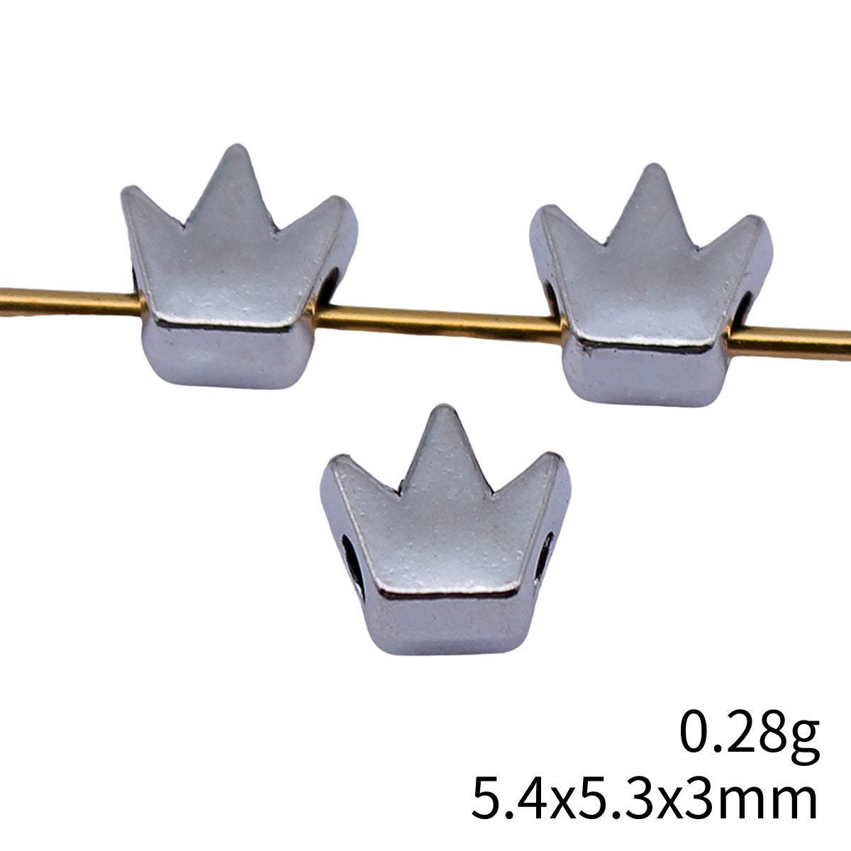 5.4x5.3x3mm 0.28g Multicolor Zinc Alloy Crown Small Hole Beads for DIY Bracelet Jewelry Making