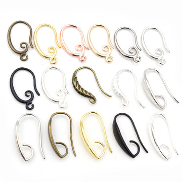 Assorted Curved Metal Earring Hook Findings in Mixed Finishes