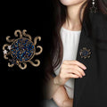 Sunflower Crystal Metal Brooch Pin 4.2 cm for Jackets and Lapels view 3