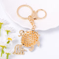 Rhinestone Flower Goldfish Keychain Enamel Metal Bag Charm view 4