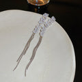 Assorted Crystal and Chain Tassel Statement Earrings in 39 Designs view 10