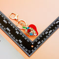Jeweled Strawberry Keychain with Plain Fortune and Braided Loop Options view 3