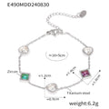 Heart And Square Zircon Station Bracelets Gold Or Steel view 8